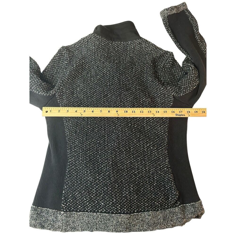 Rag & Bone Black Tweed Knit Asymmetrical Zip Up Jacket Size L - Picture 14 of 16